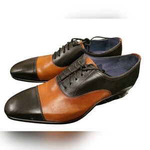 ZAMPIERE 👞 Leather Oxford Shoes - US 11, Brown/Black